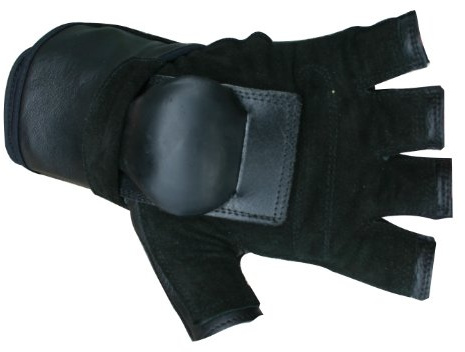 Hillbilly Wrist Guard Gloves - Half Finger (Black, Medium)