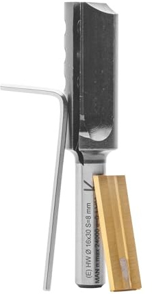 ENT 20046 Wendeplatten - Nutfräser HW, Schaft (S) 8 mm, Durchmesser (D) 16 mm, NL 30 mm, Z1, GL 74 mm