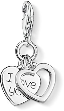 THOMAS SABO Damen Charm-Anhänger Herz Flügel Charm Club 925 Sterling Silber 0613-001-12