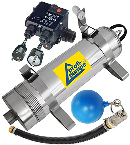 HAUSWASSERWERK REGENWASSERPUMPE Tauchpumpe TAUCHDRUCKPUMPE REGENWASSER PUMPE Regen-Star SUPER 1400, 19 m Kabel, ZISTERNENPUMPE mit Durchflusswächter FLUOMAC®