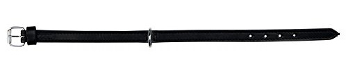 TRIXIE Active Halsband Leder Größe L–XL: Halsumfang 52–63 cm/30 mm in schwarz - stilvolles Lederhalsband für große bis sehr große Hunde, genäht und unterfüttert, 18271