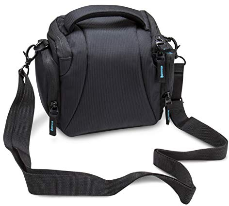 Bodyguard DSLM Foto/Kamera Tasche System L mit Zubehörfächern und Tragegurt - schwarz - passend für Bridgekamera oder Systemkamera