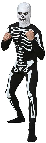 Fun Costumes Authentic Plus Size Karate Kid Skeleton Suit | Adult Halloween Costume | Jumpsuit With Hood - 3X - Black
