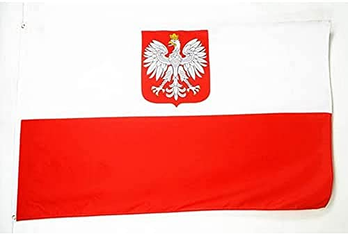 BANDIERA POLONIA CON AQUILA 90x60cm - BANDIERA POLACCA CON STEMMA 60 x 90 cm - AZ FLAG