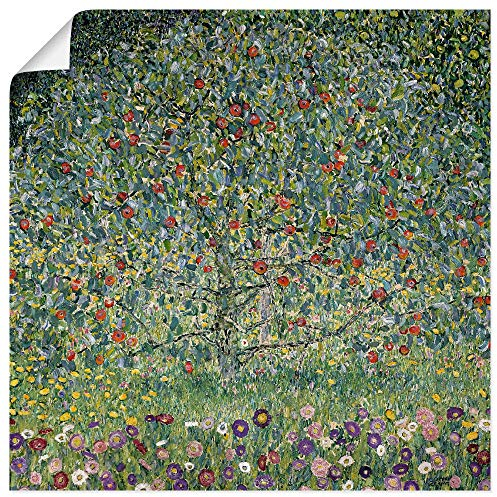 ARTLAND Wanddeko Poster & Kunstdrucke Wandposter 50x50 cm Natur Pflanzen Baum Blumen Apfelbaum 1912 Jugendstil Gustav Klimt T8AV