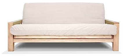 Futon Online Sofá Cama Vienna, Funda cruda, 207x100x30 cm