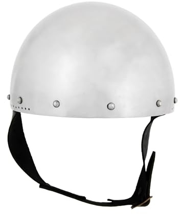 Ulfberth - Mittelalter Hirnhaube aus 2 mm Stahl – Schaukampftauglich – Reenactment Helm mit Lederinlay & Kinnriemen – Größen S/M/L – ideal für Einsteiger (L)