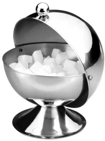 LACOR acier 63304–sucrier-kügelförmig, diamètre: 14 cm - 600 ML, Argenté