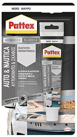 Pattex Adesivo Sigillante Auto e Nautica, Multifunzionale per Applicazioni in Campo Nautico, Resistente alle Vibrazioni, Molto Elastico, Adatto per Sigillare Vetri di Automobili, Tubo da 50ml