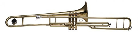 Stagg B♭ Tenorventilposaune mit Koffer, ABS-Gehäuse, Messing, Gold