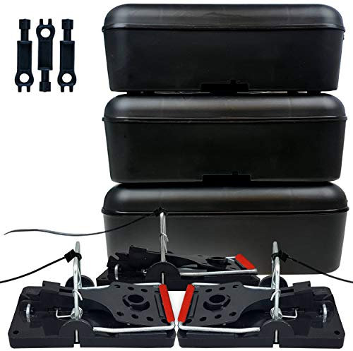 ROSHIELD 3 x External Rat Snap Trap Control Protector Box - Rodent Safety Kit for Gardens, No Poison Solution - Green Professional Quality