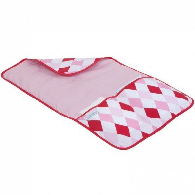 LITTLE DUTCH 3899 Wickelmatte/Wickelunterlage rosa-rot Motiv: Raute