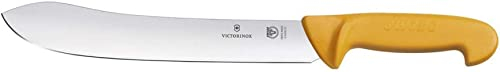 Victorinox Swibo Bankmesser, Schlachtmesser, Extra Scharfe Klinge, Signalfarbe, Sicherheitsgriff, Spülmaschinenfest