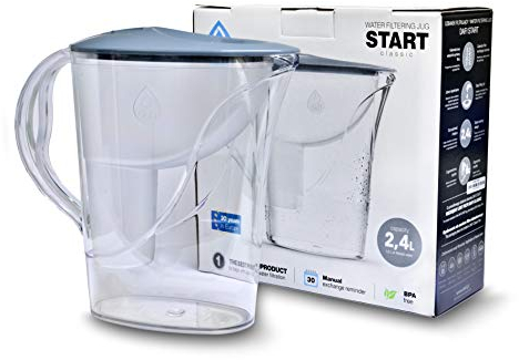 Dafi Start Classic Caraffa Filtrante Per Acqua 2.4L, Moderna Brocca Acqua Filtrante | Elimina Cloro, Impurità e Metalli Pesanti