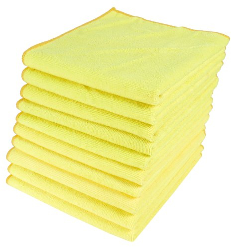 50pk Yellow Large Microfibre Home Valeting Dusters Polishing Cleaning Cloths