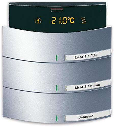 Busch-Jaeger Bedienelement 3/6-fach 6321/38-83 m.IR RTR,alu Silber Busch-Installationsbus KNX Bussystem-Raumtemperaturregler 4011395201381