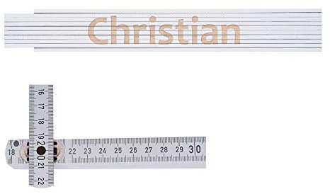 Zollstock mit Namen Christian