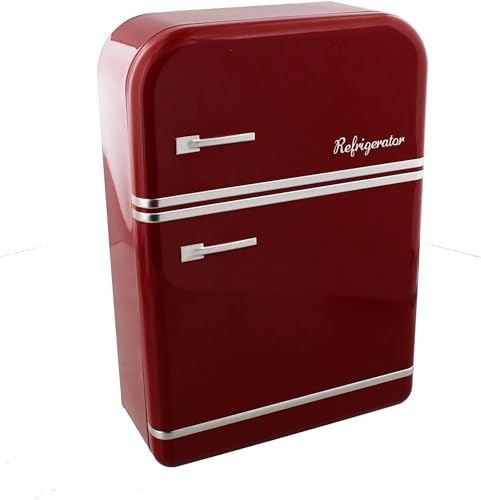 Harvey Makin Metal Storage Tin - Vintage Red Refrigerator