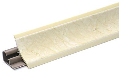 DQ-PP 3m WINKELLEISTE – Marmor hell – 23 x 23mm – PVC – GRATIS Schrauben – Küchenleiste Arbeitsplatte Abschlussleiste Leiste Küche Küchenabschlussleiste Wandabschlussleiste Tischplattenleisten