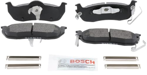 BOSCH BE1041H Blue Semi-Metallic Disc Brake Pad Set With Hardware - Compatible With Select Infiniti QX56; Jeep Commander, Grand Cherokee; Nissan Armada, Titan; REAR