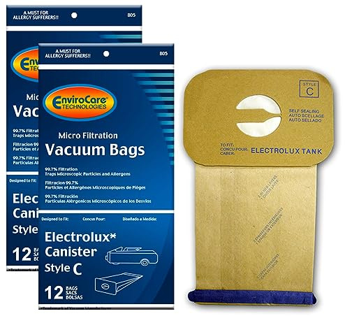 EnviroCare Replacement Micro Filtration Vacuum Cleaner Dust Bags made to fit Vacuum Bags for Electrolux Canisters Style C 24 pack