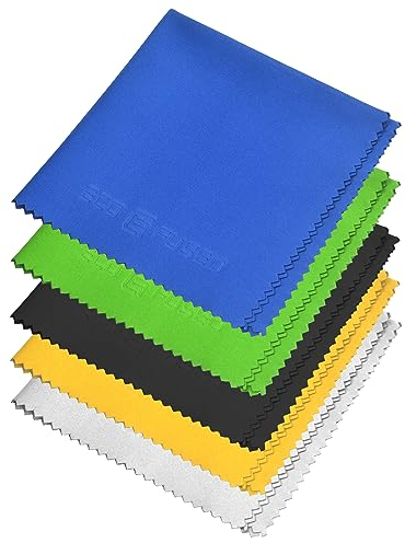 Paños de Limpieza de Microfibra Grandes - Paquete de 5 – 8x8 Pulgadas Pantallas Grandes de TV y Monitores de Computadora - También para Limpiar Antojos, Lentes de Cámara