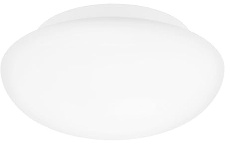 EGLO Deckenlampe Ella, Ø 28 cm, 1 flammige Wandlampe | Deckenleuchte aus Stahl und Glas in Weiß, Opal matt, Wohnzimmerlampe, Küchenlampe, Bürolampe, Flurlampe Decke, E27 Fassung
