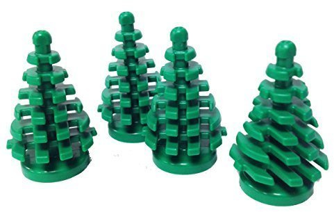 Lego Parts: Plant, Tree Pine Small 2 x 2 x 4 (Pack of 4 - Green)