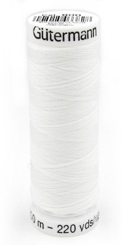 Gütermann 200 Meter Garn 800 Weiß, Polyester, Handwäsche