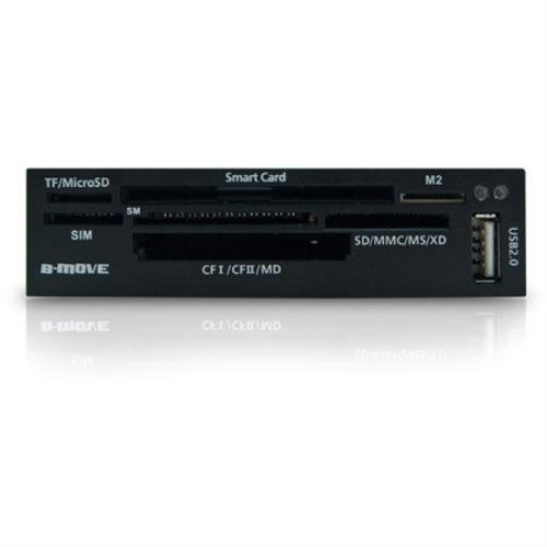 B-Move BM-CR03 Interno Negro - Lector (CF, Memoria extraíble, miniSD, MMC, MS Duo, MS Pro, MS Pro Duo, SD, SDHC, xD, 3.5, Negro, 200 g, 100 x 100 x 25 mm, Windows 98SE/ME/2000/XP/Vista/7 & Mac OS X)
