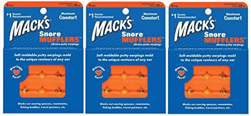 Macks Snore Mufflers Moldable Silicone Putty Earplugs 6 Pairs x 3 (18 Pairs)