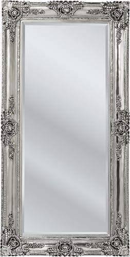 Kare Design Spiegel Royal Residence Silber, Barockspiegel, Glas verspiegelt, Wandspiegel für Wohnzimmer, Schlafzimmer, Flur, Ganzkörperspiegel, Ankleidespiegel, 203x104x9 cm (H/B/T)