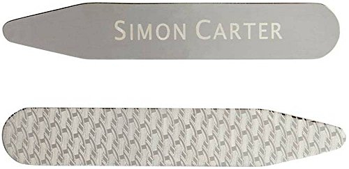 Simon Carter Silber Etched Kragenstäbchen