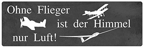 Interluxe METALLSCHILD Shabby Vintage Blechschild OHNE Flieger Modellbau Modellflieger Geschenk lustig Modellflugzeug