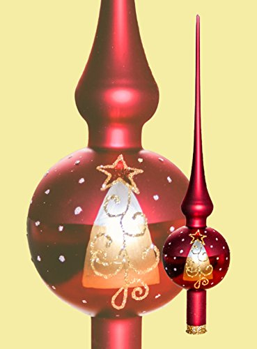 Lauschaer Glaskunst-Christbaumspitzen Adorno Moderno para la Punta del árbol de Navidad.