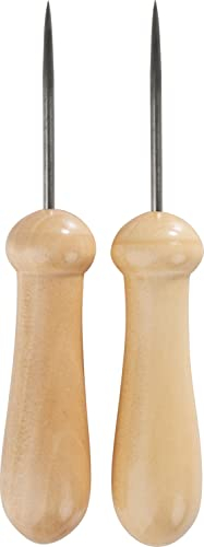 Prickling needles stainless steel 2 pieces of wood, about 4 cm long needle