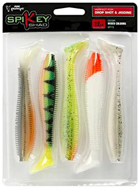 Fox Rage Spikey 12cm Mixed Colours - 5 Stück, Gummifische für Hecht, Zander, Barsch und Forellen, Hechtköder, Forellenköder, Zanderköder, Kunstköder zum Jiggen