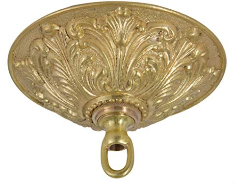 B&P Lamp® Heavy, Antique Style Cast Brass Ceiling Light Canopy Plate Kit, 5 1/2 Inch Diameter