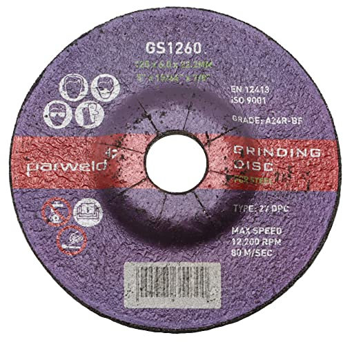 (Pack of 10) Parweld 125mm Grinding Discs for Steel (125 x 6.0 x 22.2mm) 5