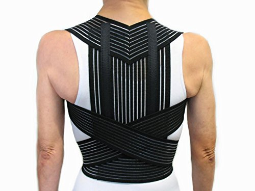 Vetrina del Benessere RADDRIZZASCHIENA STECCATO -Nero, L (87-97 cm.)- Supporto Raddrizzaspalle, Fascia Postura, Tutore Schiena, Correttore Posturale, Sostegno Cervicale - UNISEX Uomo Donna
