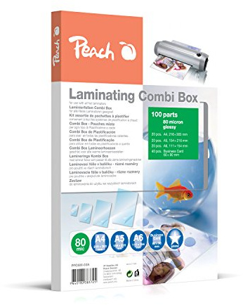 Peach Laminierfolie A4, A5, A6 - Sparset - 80 mic - 100 St. - glänzend - geeignet für alle Laminiergeräte - PPC500-03