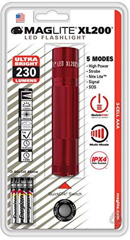 Maglite XL200 LED Blisterpack Flashlight - Red