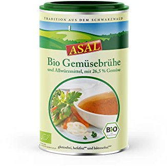 Asal Bio Gemüsebrühe 290g für 16 Liter- Suppe mit 26% Gemüseanteil, ohne Geschmacksverstärker & ohne Hefe, Bouillon zum würzen, Salzersatz & vegan