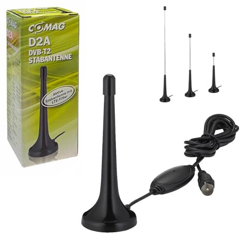 Comag D2A Active DVB-T2 Rod Antenna with LTE Filter Black
