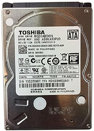 Toshiba MQ01ABD075 750GB SATA 3GB/s 5400RPM 2.5 Inch 9.5mm Internal Hard Drive