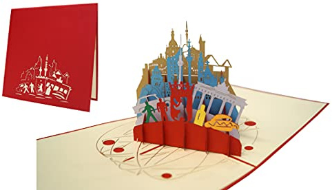 LINPopUp®, LIN17219, 3D POP UP Karte Berlin, Reisegutschein Berlin, Grußkarte Klappkarte Berlin, DDR Ostdeutschland, N191