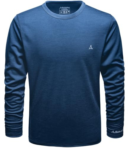 Schöffel Men's Merino Sports Shirt 1/1 Sleeve M, Temperature-Regulating Long Sleeve Shirt, Breathable Functional Underwear Shirt in Wool Quality