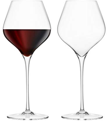 Final Touch 100% Lead-free Crystal Burgundy Wine Glasses Goblets Made with DuraSHIELD Titanium Reinforced for Increased Durability Tall 28 cm 700ml - Pack of 2