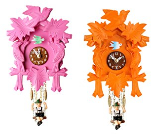 Trenkle Kuckulino Orologio in Miniatura della Foresta Nera Quarzo con Chiamata del Cucù, Colore Arancione TU 2002 SQ Orange