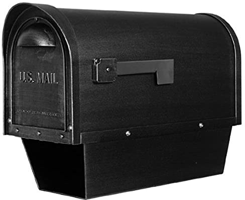 Special Lite Classic Curbside Mailbox with Paper Tube - Black Aluminum Mailbox for Post Mount - SCC-2008-BLK